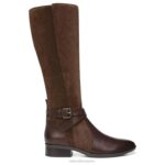 mujer Naturalizer barra de chocolate de cuero bota de montar rena de pantorrilla ancha RTZ4T255 - Imagen 2