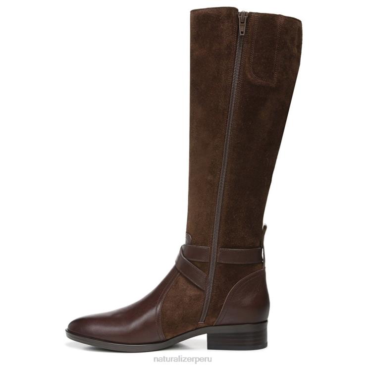 mujer Naturalizer barra de chocolate de cuero bota de montar rena de pantorrilla ancha RTZ4T255 - Imagen 3