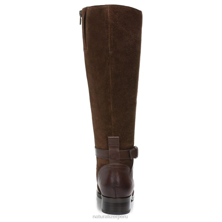 mujer Naturalizer barra de chocolate de cuero bota de montar rena de pantorrilla ancha RTZ4T255 - Imagen 5