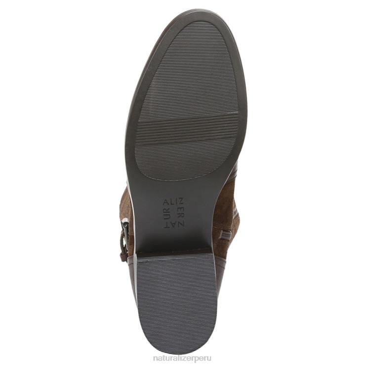 mujer Naturalizer barra de chocolate de cuero bota de montar rena de pantorrilla ancha RTZ4T255 - Imagen 6