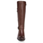 mujer Naturalizer barra de chocolate de cuero botas hasta la rodilla de pantorrilla ancha jessie RTZ4T272 - Imagen 5