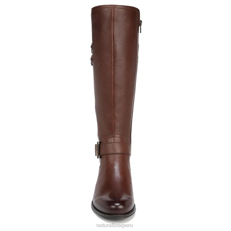 mujer Naturalizer barra de chocolate de cuero botas hasta la rodilla de pantorrilla ancha jessie RTZ4T272 - Imagen 5