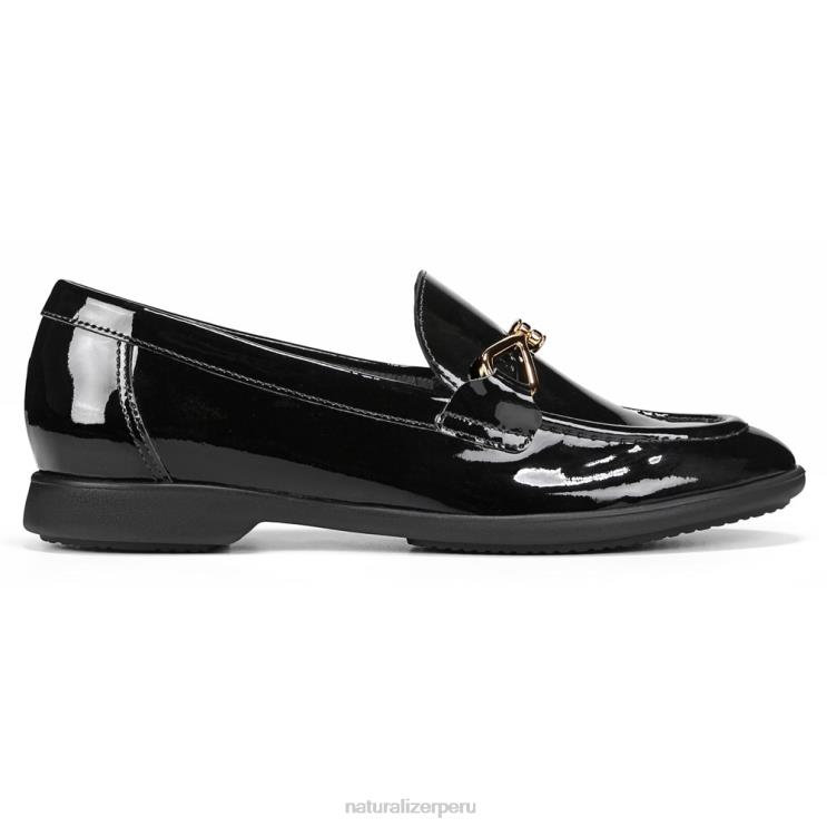 mujer Naturalizer charol negro mocasines sin cordones Ravenna RTZ4T79 - Imagen 2
