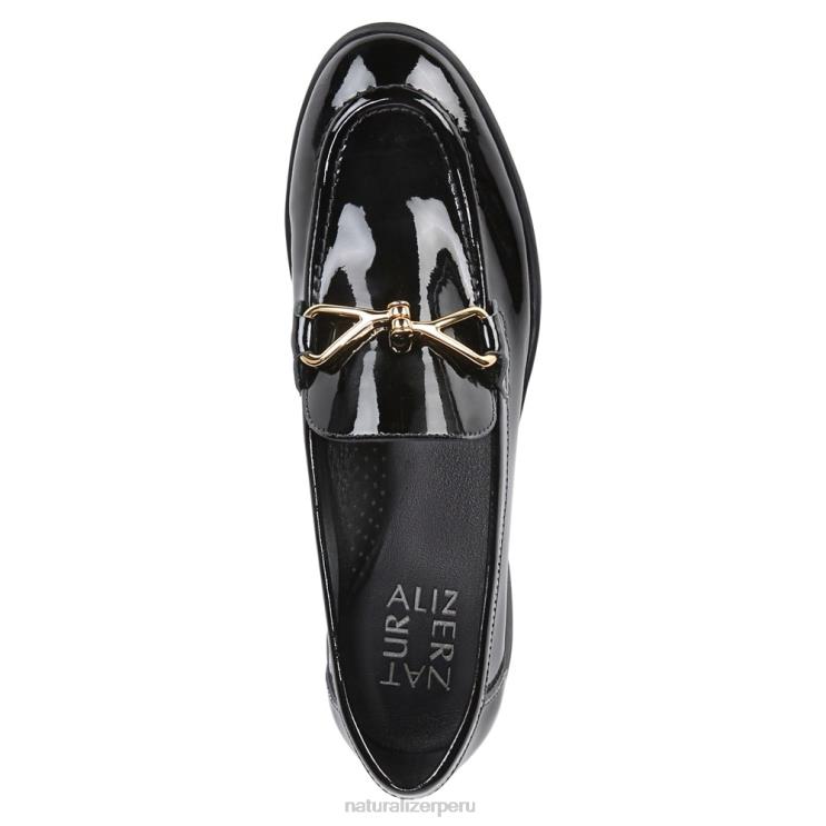mujer Naturalizer charol negro mocasines sin cordones Ravenna RTZ4T79 - Imagen 4