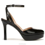 mujer Naturalizer charol negro zapatos de tacón con correa en el tobillo clarice RTZ4T171 - Imagen 2