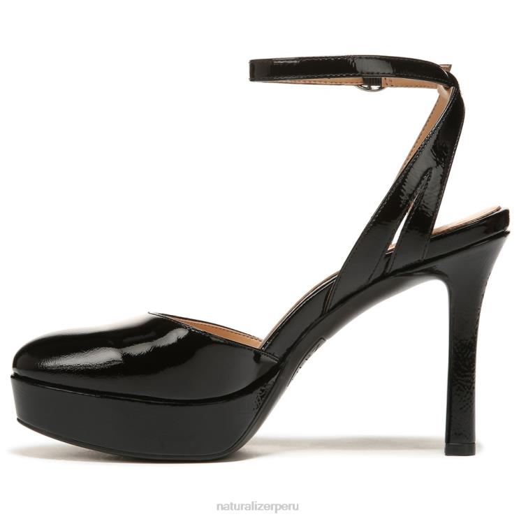 mujer Naturalizer charol negro zapatos de tacón con correa en el tobillo clarice RTZ4T171 - Imagen 3