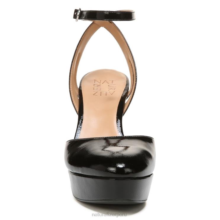 mujer Naturalizer charol negro zapatos de tacón con correa en el tobillo clarice RTZ4T171 - Imagen 5