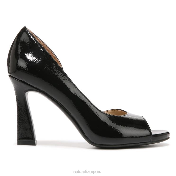 mujer Naturalizer charol negro zapatos de tacón peep toe resistentes RTZ4T538 - Imagen 2