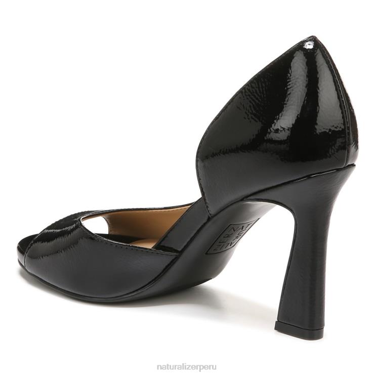 mujer Naturalizer charol negro zapatos de tacón peep toe resistentes RTZ4T538 - Imagen 8