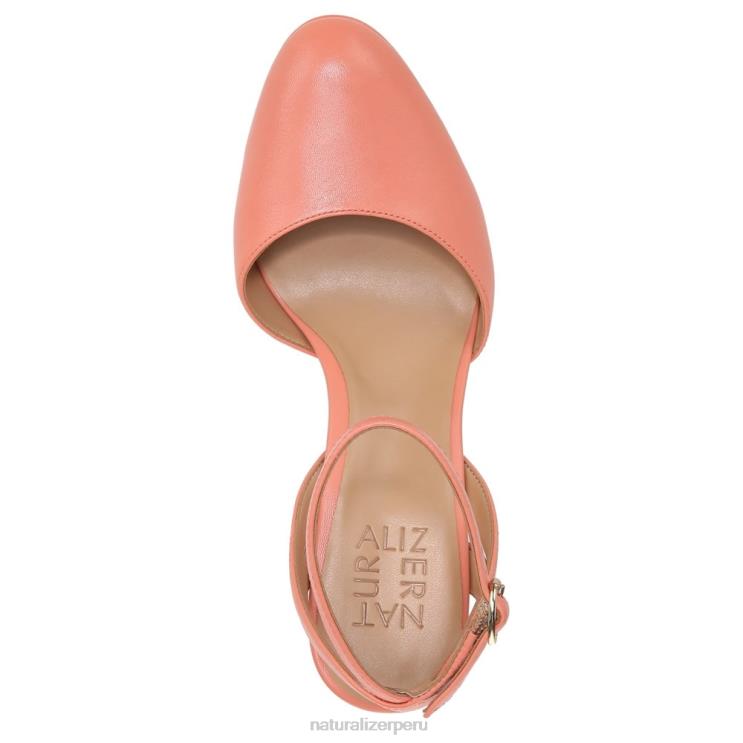 mujer Naturalizer coral melocotón sintético zapatos de tacón con correa en el tobillo clarice RTZ4T174 - Imagen 4