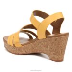 mujer Naturalizer cuero amarillo narciso sandalia con cuña cynthia RTZ4T371 - Imagen 8