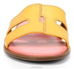 mujer Naturalizer cuero amarillo sandalia fama RTZ4T290 - Imagen 5