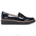 mujer Naturalizer cuero azul marino francés mocasín adiline RTZ4T169 - Imagen 2