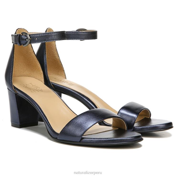 mujer Naturalizer cuero azul marino francés sandalia de vestir vera RTZ4T15 - Imagen 1