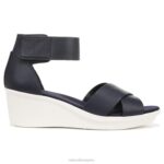mujer Naturalizer cuero azul marino sandalia con cuña riviera RTZ4T158 - Imagen 2