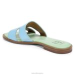 mujer Naturalizer cuero azul sandalia fama RTZ4T292 - Imagen 8