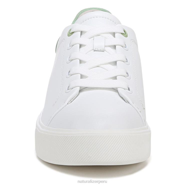 mujer Naturalizer cuero blanco/verde menta tenis morrison 2.0 con cordones RTZ4T92 - Imagen 5