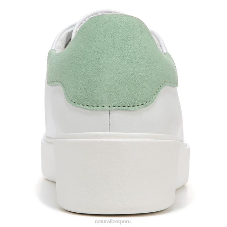 mujer Naturalizer cuero blanco/verde menta tenis morrison 2.0 con cordones RTZ4T92 - Imagen 6