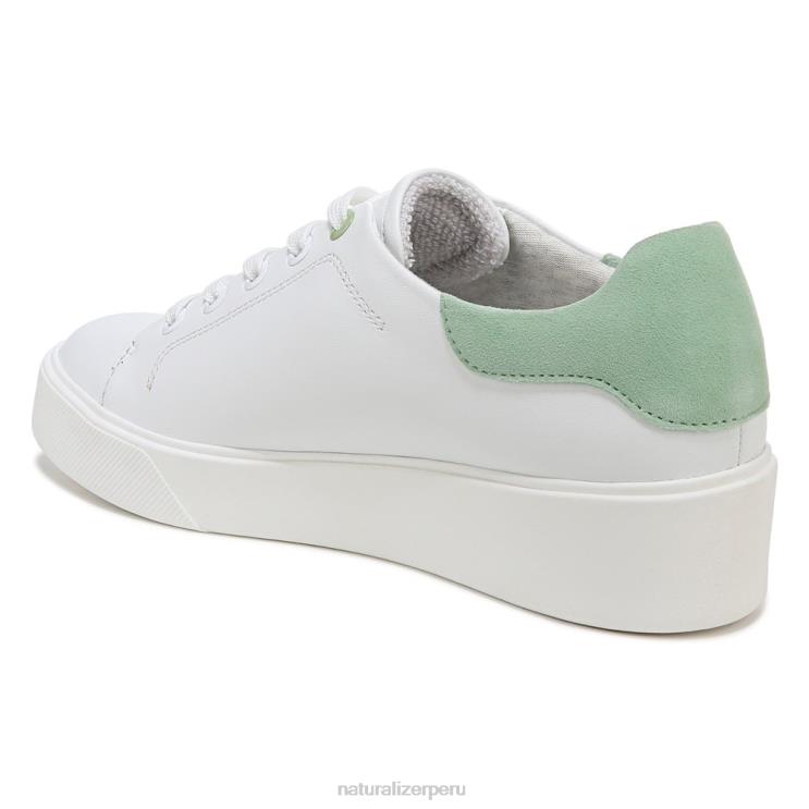 mujer Naturalizer cuero blanco/verde menta tenis morrison 2.0 con cordones RTZ4T92 - Imagen 8
