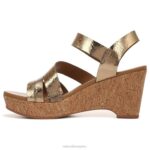 mujer Naturalizer cuero bronce claro sandalia con cuña cynthia RTZ4T372 - Imagen 3