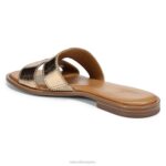 mujer Naturalizer cuero bronce sandalia fama RTZ4T289 - Imagen 9