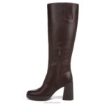 mujer Naturalizer cuero de chocolate bota alta hasta la rodilla gen n align RTZ4T375 - Imagen 3