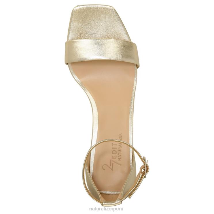 mujer Naturalizer cuero dorado claro sandalia de vestir iriss 27 edit RTZ4T119 - Imagen 4
