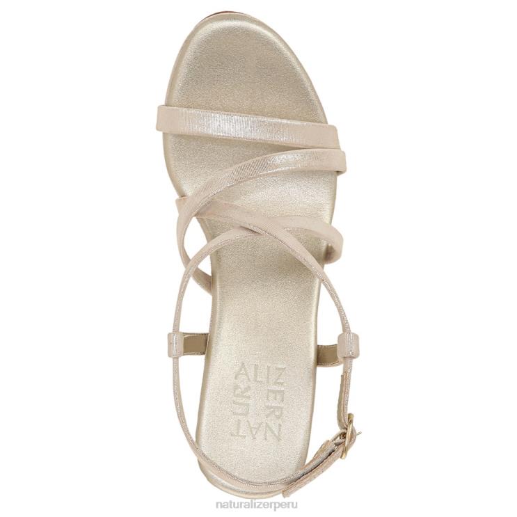mujer Naturalizer cuero dorado claro sandalia de vestir luisa RTZ4T227 - Imagen 4