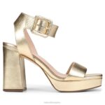 mujer Naturalizer cuero dorado sandalia de vestir jaselle 27 edit RTZ4T216 - Imagen 2