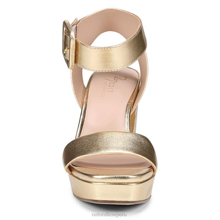 mujer Naturalizer cuero dorado sandalia de vestir jaselle 27 edit RTZ4T216 - Imagen 5