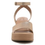 mujer Naturalizer cuero dorado suave sandalia con cuña brynn RTZ4T363 - Imagen 5