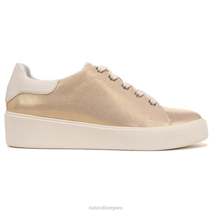 mujer Naturalizer cuero dorado tenis morrison 2.0 con cordones RTZ4T94 - Imagen 2
