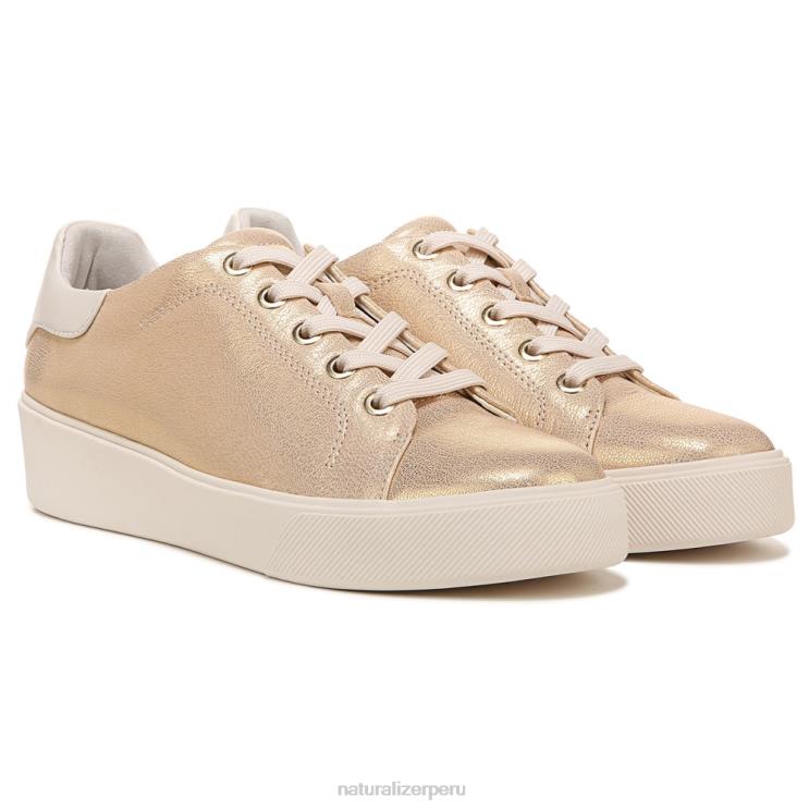mujer Naturalizer cuero dorado tenis morrison 2.0 con cordones RTZ4T94 - Imagen 1