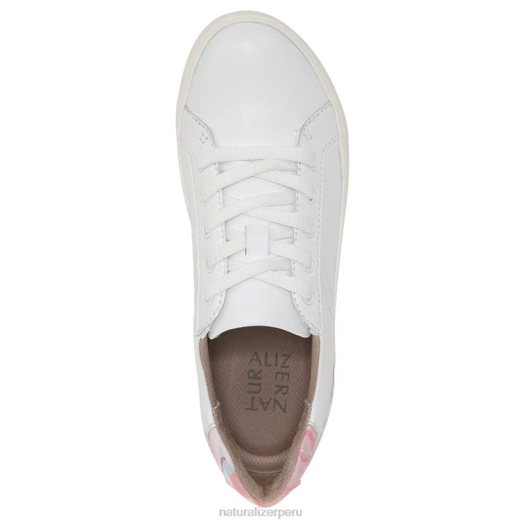 mujer Naturalizer cuero floral blanco/rosa zapatilla morrison RTZ4T235 - Imagen 4