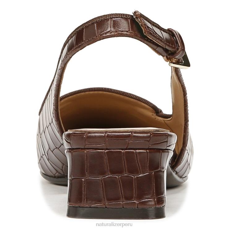 mujer Naturalizer cuero marron bruno zapatos planos lindsey con tira trasera RTZ4T58 - Imagen 6