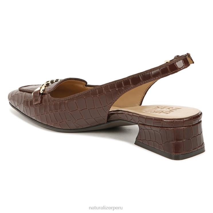 mujer Naturalizer cuero marron bruno zapatos planos lindsey con tira trasera RTZ4T58 - Imagen 8