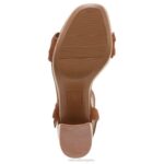 mujer Naturalizer cuero marrón té inglés sandalia pandora RTZ4T338 - Imagen 7
