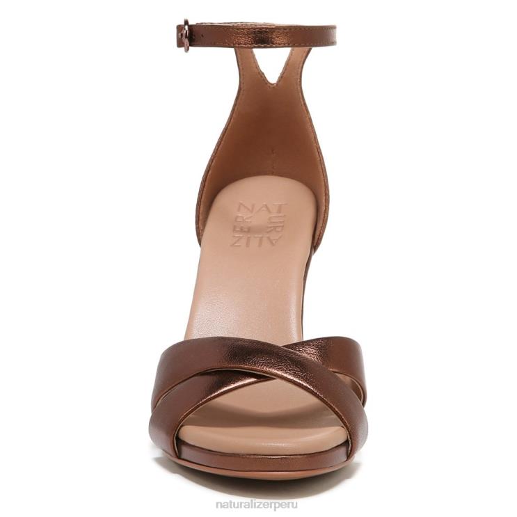 mujer Naturalizer cuero metalizado cobre oscuro sandalia de vestir lizbeth RTZ4T222 - Imagen 5