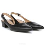 mujer Naturalizer cuero negro bancos puntiagudos planos RTZ4T82