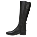 mujer Naturalizer cuero negro bota de montar rena de pantorrilla ancha RTZ4T253 - Imagen 3