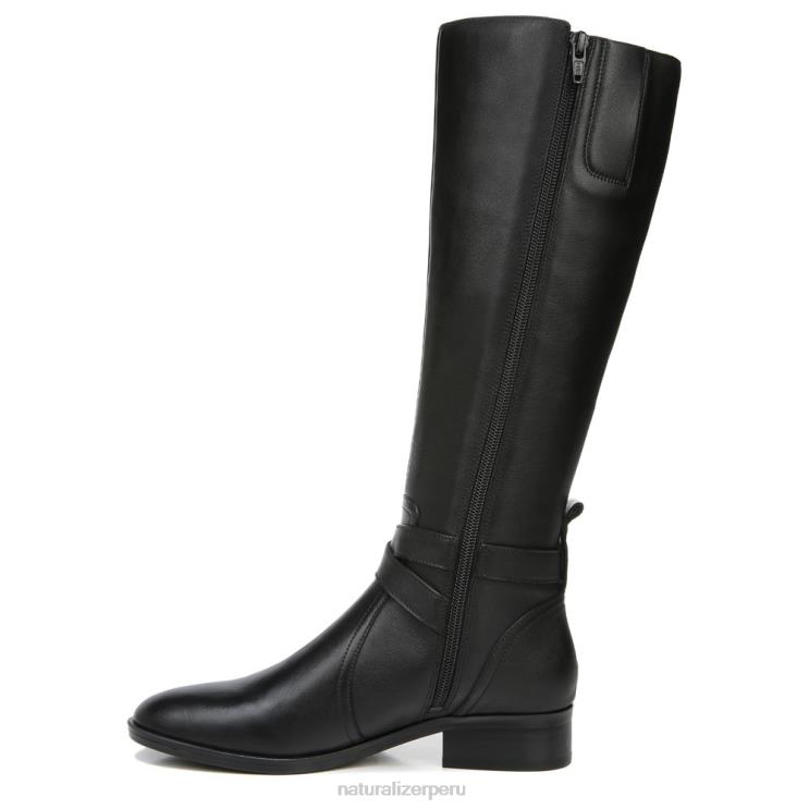 mujer Naturalizer cuero negro bota de montar rena de pantorrilla ancha RTZ4T253 - Imagen 3