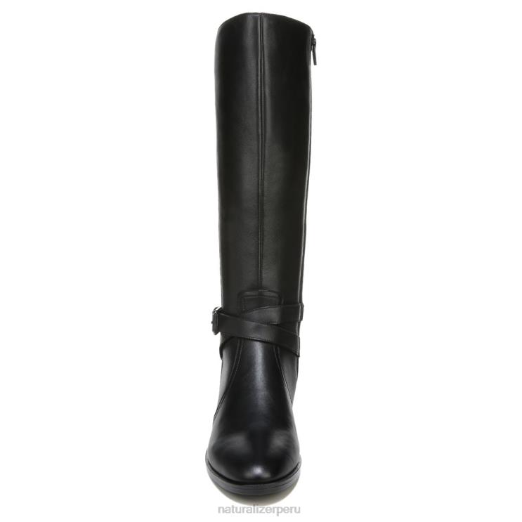 mujer Naturalizer cuero negro bota de montar rena de pantorrilla ancha RTZ4T253 - Imagen 5