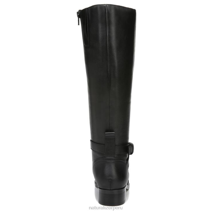 mujer Naturalizer cuero negro bota de montar rena de pantorrilla ancha RTZ4T253 - Imagen 6