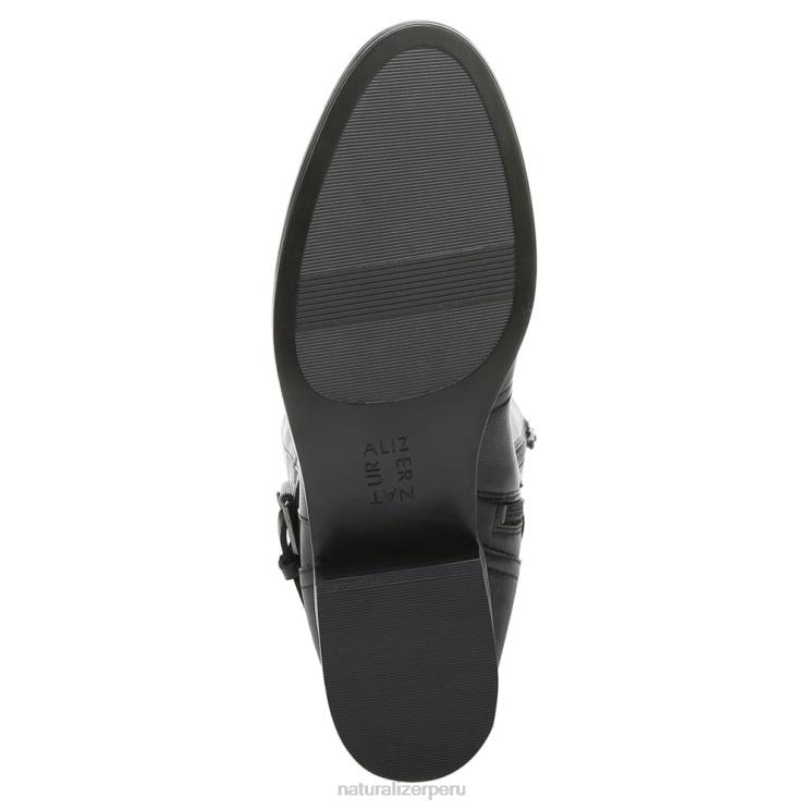 mujer Naturalizer cuero negro bota de montar rena de pantorrilla ancha RTZ4T253 - Imagen 7