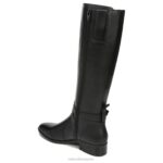 mujer Naturalizer cuero negro bota de montar rena de pantorrilla ancha RTZ4T253 - Imagen 8