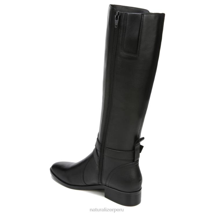 mujer Naturalizer cuero negro bota de montar rena de pantorrilla ancha RTZ4T253 - Imagen 8