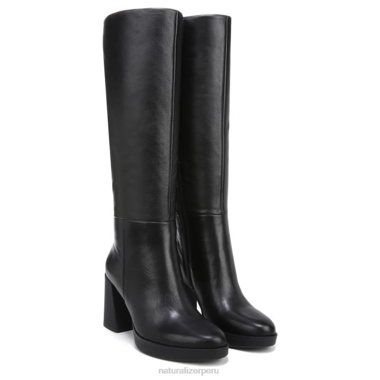 mujer Naturalizer cuero negro bota de pantorrilla ancha gen n align RTZ4T630 - Imagen 1