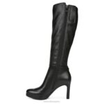 mujer Naturalizer cuero negro bota de vestir de pantorrilla ancha tai RTZ4T686 - Imagen 3