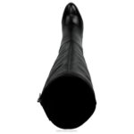 mujer Naturalizer cuero negro bota de vestir de pantorrilla ancha tai RTZ4T686 - Imagen 4