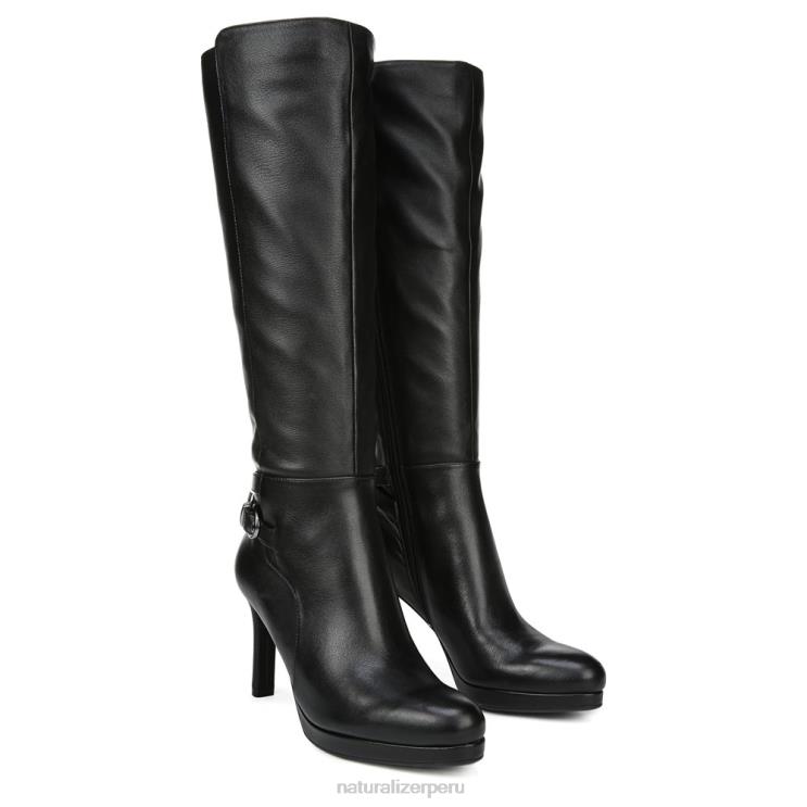 mujer Naturalizer cuero negro bota de vestir de pantorrilla ancha tai RTZ4T686 - Imagen 1